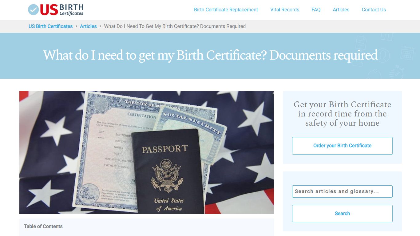What do I need to get my Birth Certificate? Documents required